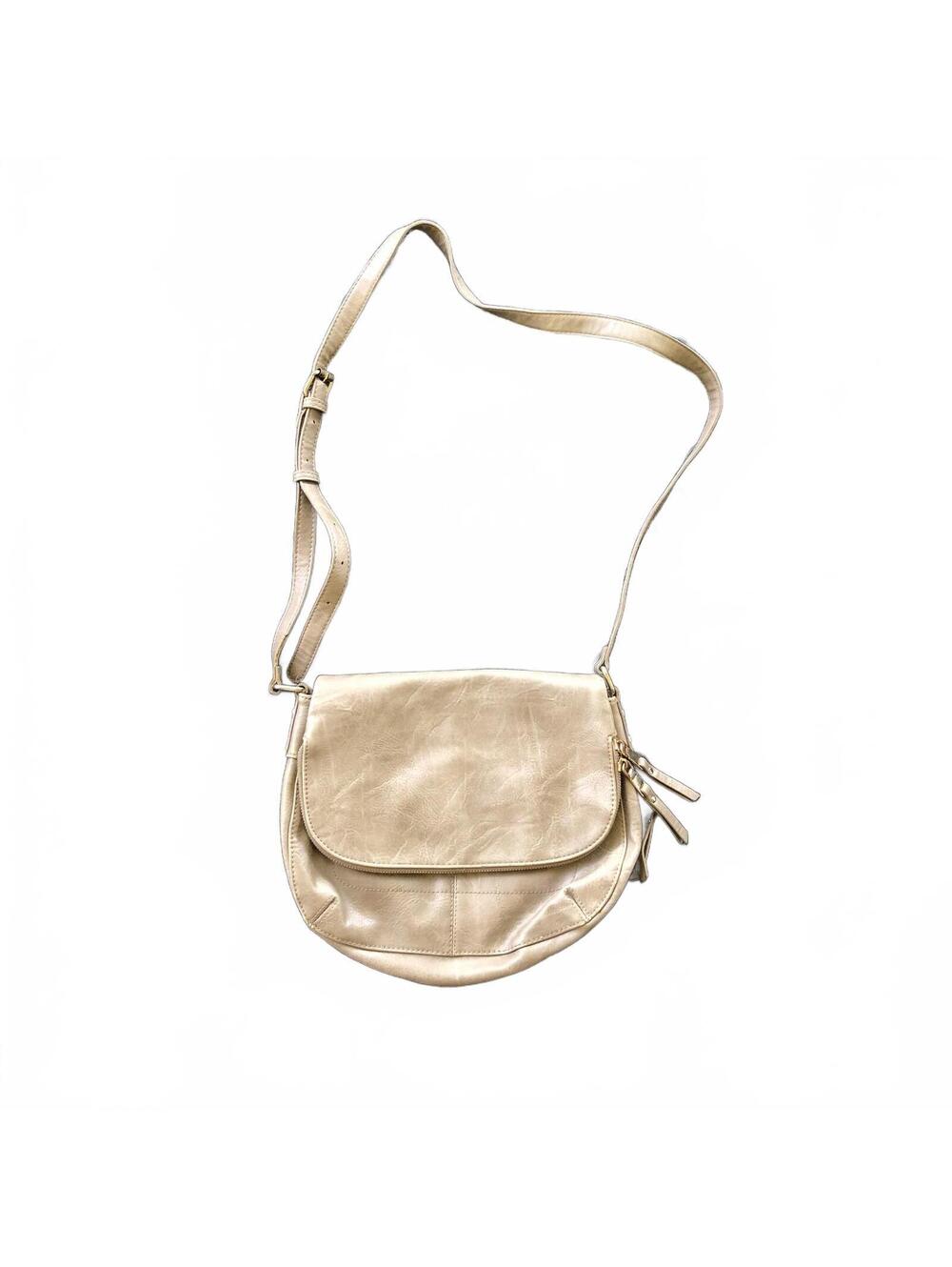 Miztique Beige Faux Leather Crossbody Bag